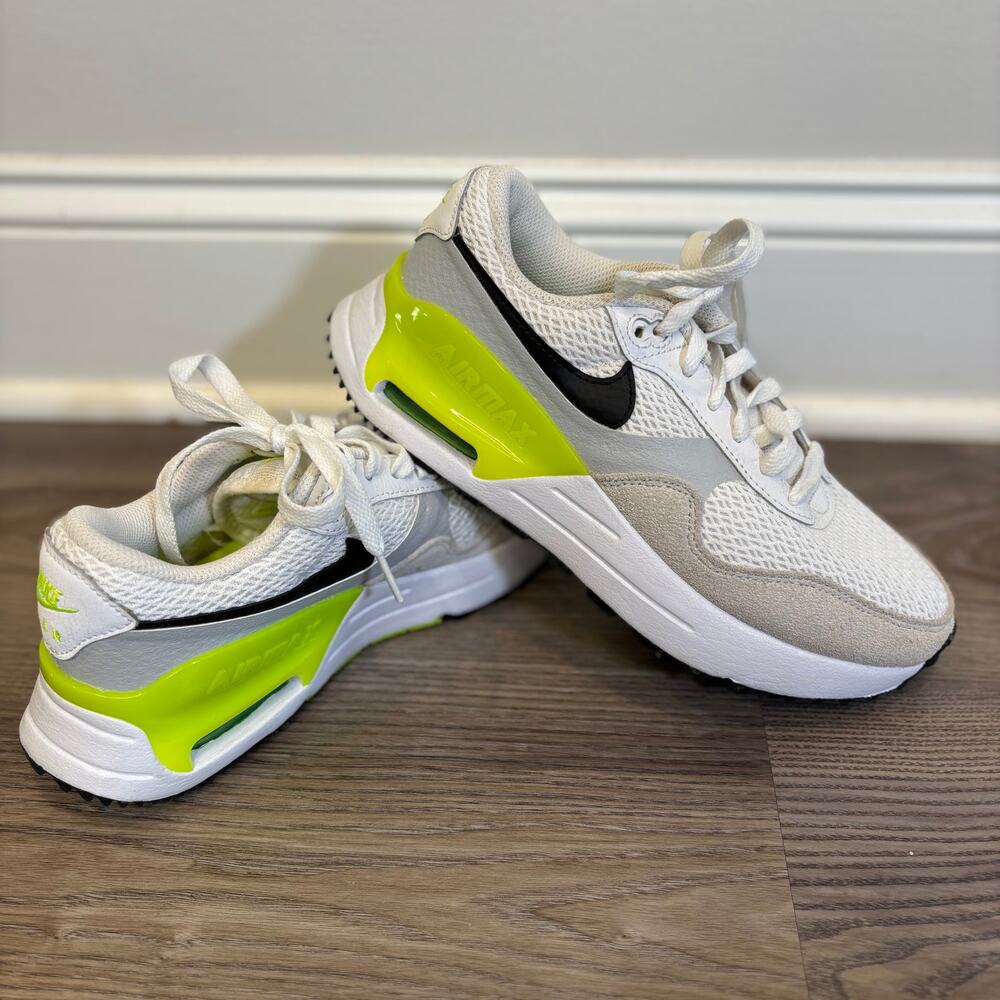 Nike Air Max SYSTM Women’s 6.5 White Volt Black Sneakers DM9538-104